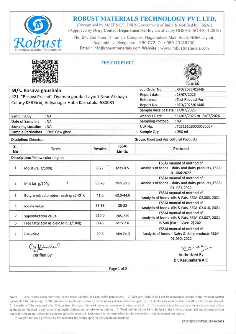 Lab Test Report Page 1