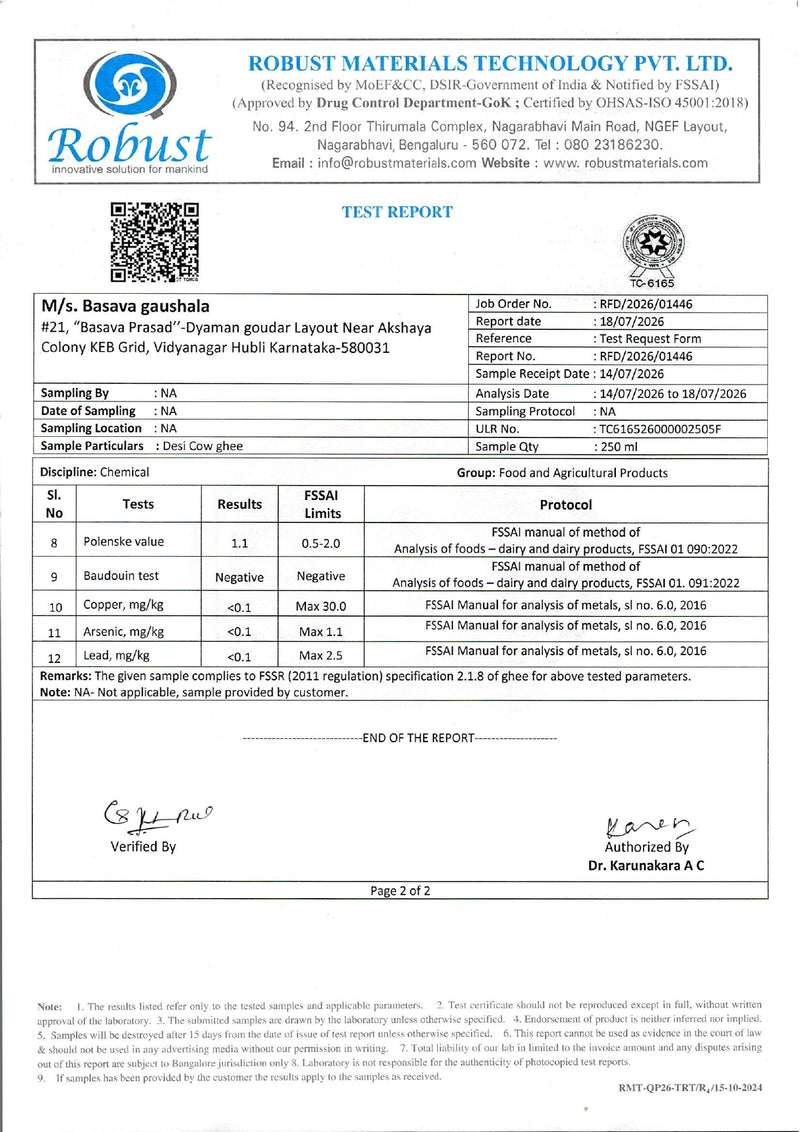 Lab Test Report Page 2