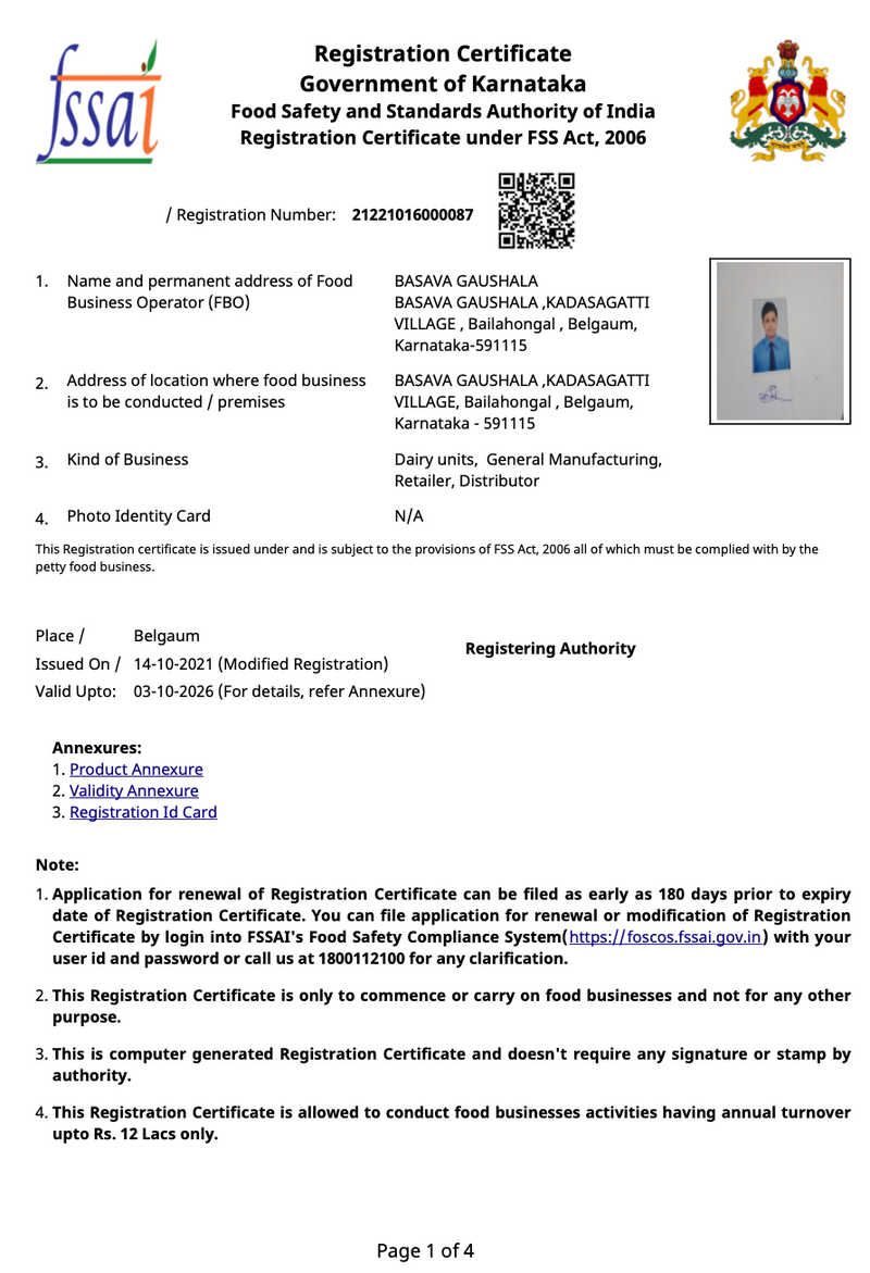 FSSAI License Page 3