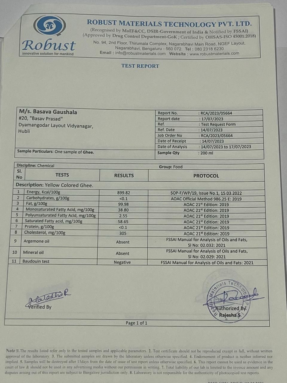 Lab Test Report